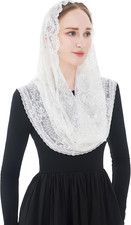 Soft Infinity Catholic Church Veil Lace Chapel Veils Latin Mass Head Covering Sc