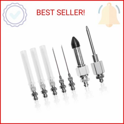DXNQ 7 PCS Grease Needle Accessory Set, 5 Needle Nozzles 1 Grease Needle Dispens