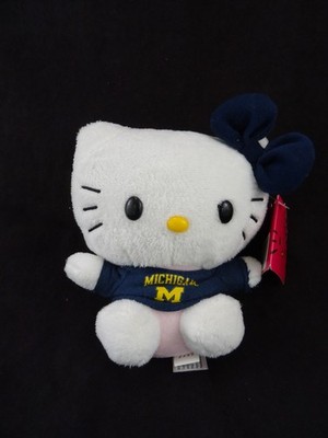 Hello Kitty Cat Plush Toy University of Michigan Plushland 6 Inch 2017 w tags