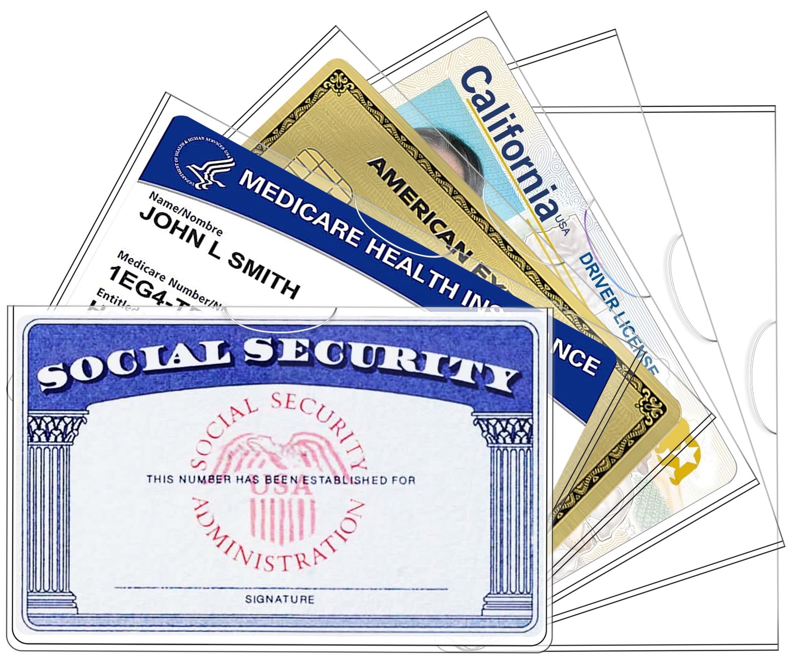 6 Pack Social Security Card Holder，Social Security Card Protector Sleeve，New Me