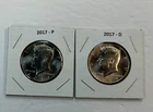 2017 P & D UNC Clad Kennedy Half Dollar Set in CB Flips -Free Shipping