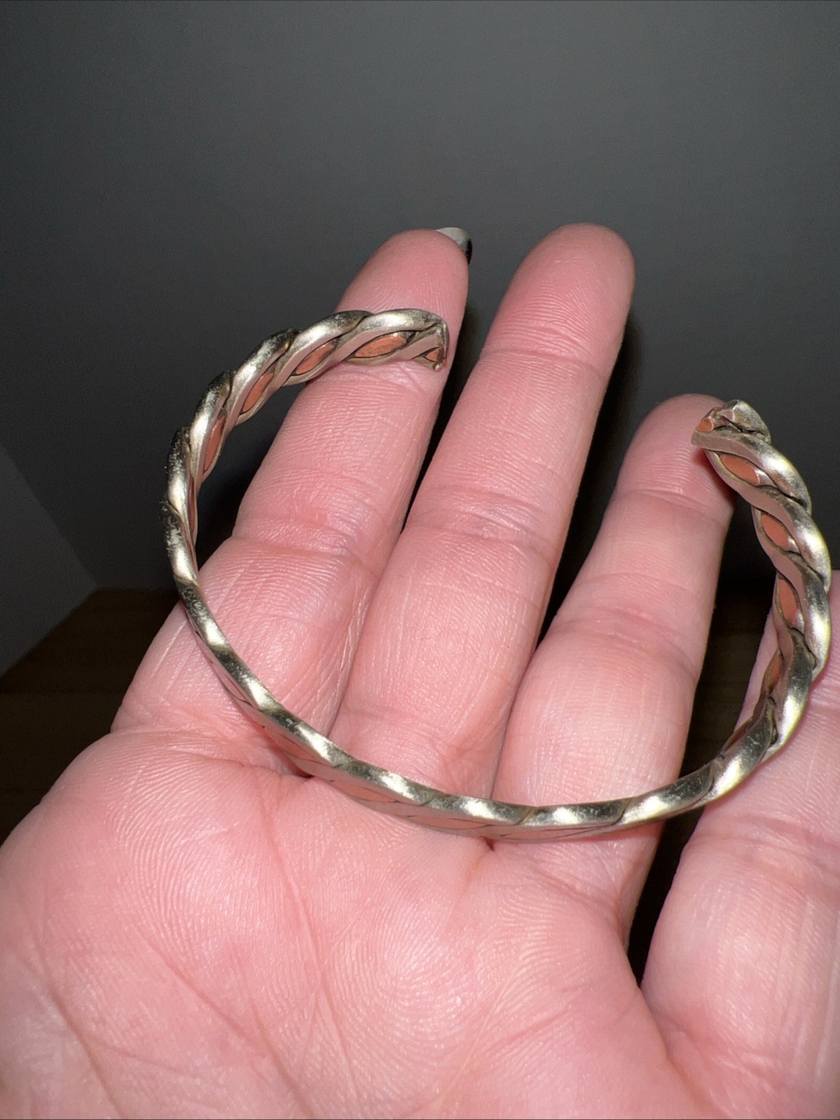 VTG Stackable Boho Copper Cuff Bracelets Set of 3… - image 7