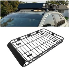 59" x 39" x 5.1" Universal Adjustable Roof Rack Cargo Carrier Basket with Ext...