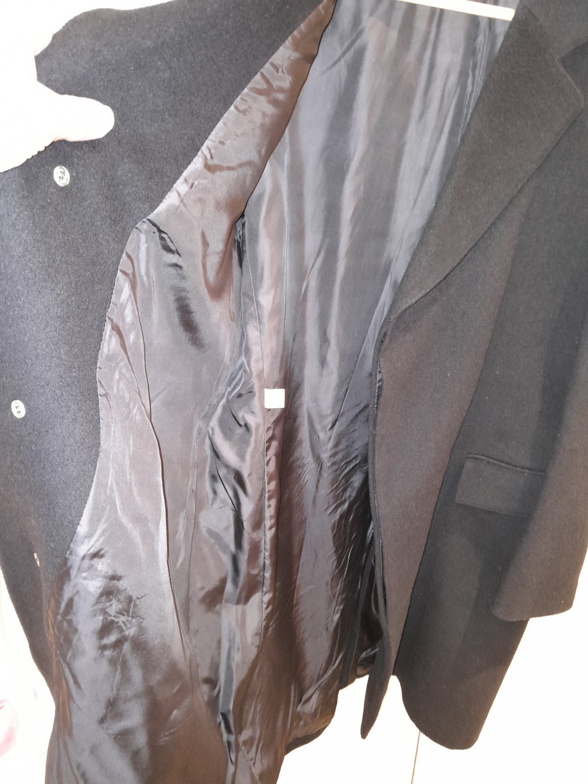 Men's Vintage Very Dark Blue Wool Blend Coat By BHS Size 42" Chest image 8