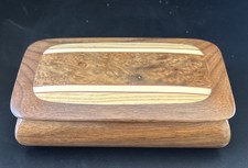 Wooden Keepsake/Jewelery Box with A Burl Maple Inlay. Handcrafted