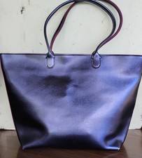 Bath  Body Works Blue Violet VIP Large Tote Bag Textured  Zipper Handles