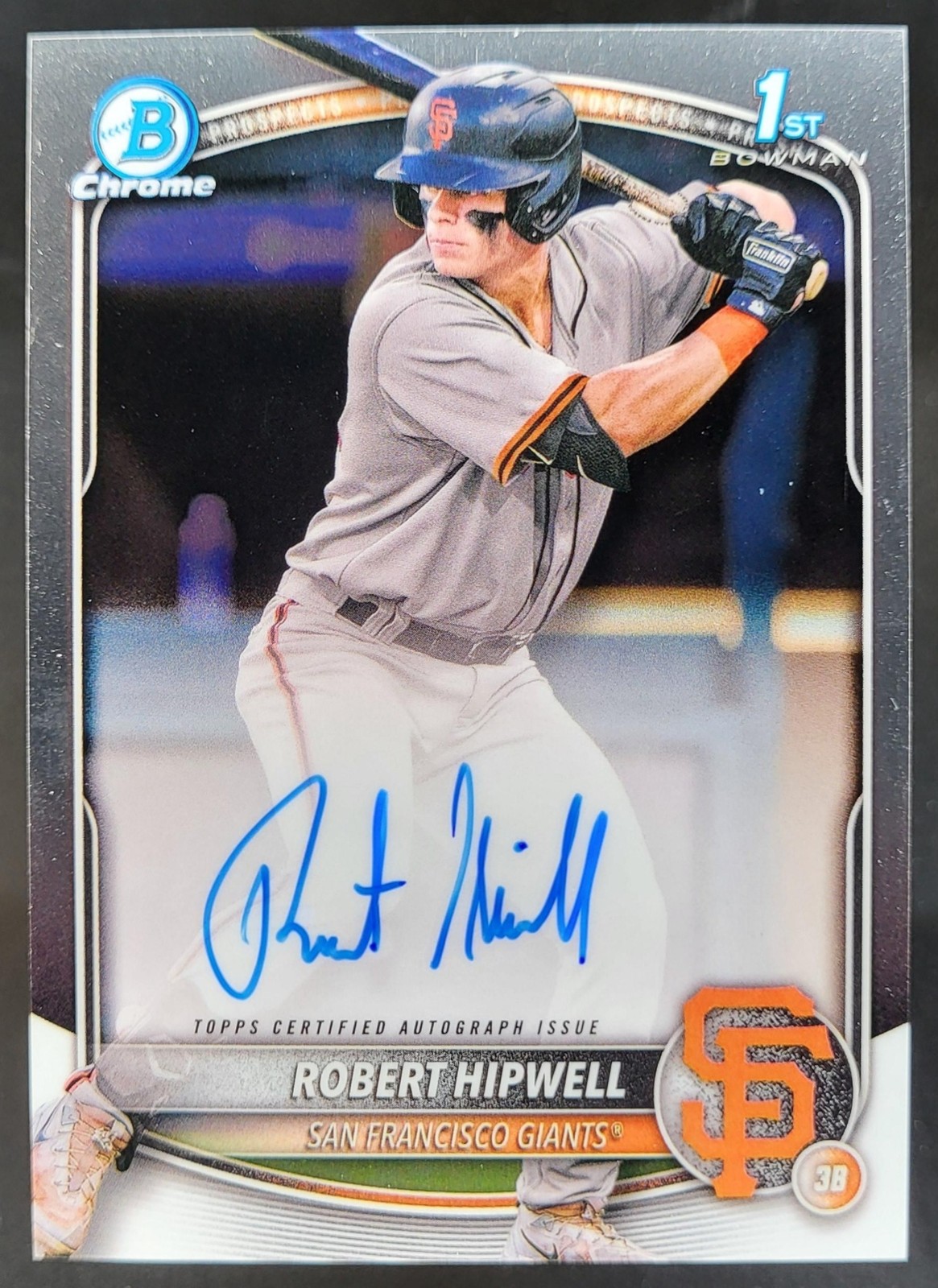 2025 Bowman Chrome Robert Hipwell Auto 1st Prospect Giants CN