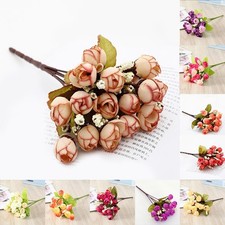 Bouquet en soie artificielle 15 têtes 15 têtes petit bourgeon rose bractée pa