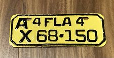 1944 Florida MOTORCYCLE License Plate tag TAX EXEMPT AX 68-150 Sheriff Police FL