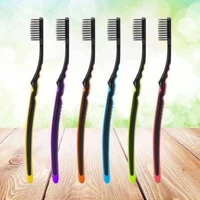 6pcs Zahnbürste Bambus Charcoal Zahnbürste für den Gebrauch von Heimzugreisen
