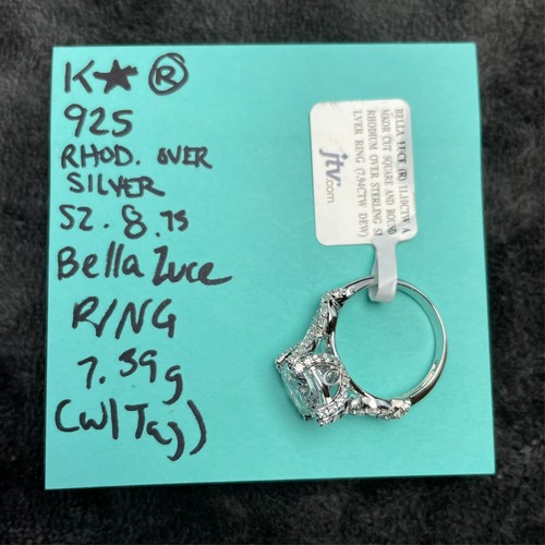 Bella Luce Rhodium over Sterling Silver Ring 11.1 CTW Square and Round size 8.75 - Picture 15 of 16