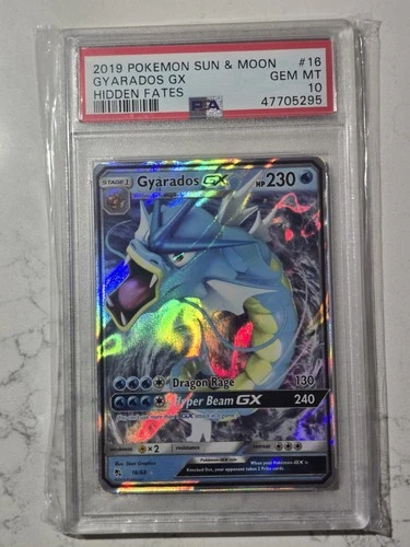 PSA 10 ⭐️ Pokemon Gyarados GX 16 Hidden Fates 2019 Sun Moon Graded Card