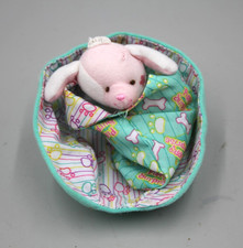 Vintage Puppy Surprise Puppies Hasbro 2005 Bed Sleeping Bag Heart Cheek Plush