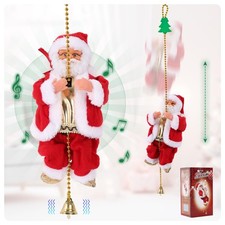 Upgraded Electric Climbing Rope Santa Claus 3 Gears Animated Climbing Christm...
