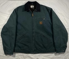Vintage 90 s Carhartt J43 HTG Detroit jacket USA Made size XL Tall Hunter Green