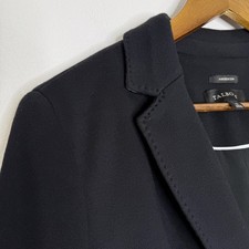 Talbots Blazer Aberdeen Womens 12 Black Cotton Nylon Knit Lined Jacket Career