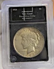 1924 US Peace Silver Dollar $1 Nice VF (Cleaned) Bradford Slab