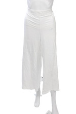 Eileen Fisher Women Cropped White Organic Cotton Pants Size L