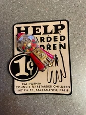 Gumball machine Help retarded children decal from Sacramento California