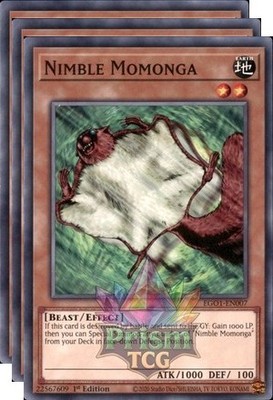 X3 Playset 1st Ed Nimble Momonga EGO1-EN007 Yugioh
