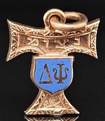 #ad #ad 1 0K Gold SAINT ANTHONY DELTA PSI BADGE Charm Pendant Columbia University Frat $149.00