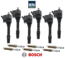 Ignition Coil Spark Plug Platinum 6sets OE Beru Bosch for BMW 540i 640i 740i xD