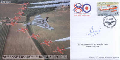 CC43c Red Arrows Avro Vulcan RAF FDC signed Paddy Hine