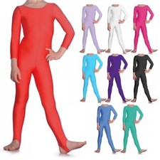 ADAGIO CATSUIT LONG SLEEVE WITH STIRRUP SHINY LYCRA SIZES INFANT to LARGE BNWT