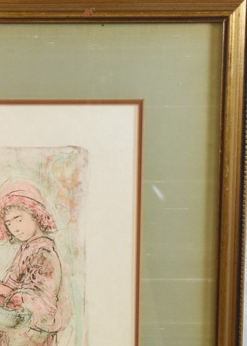 Edna Hibel MILDRED Original Signed Numbered Lithograph Framed Art (SLH1) - Picture 4 of 10