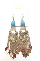Kate Spade York Gold/blue Dangle Hook Earrings $98 on sale Kate Spade York Gold/blue Dangle Hook Earrings $98 on sale
