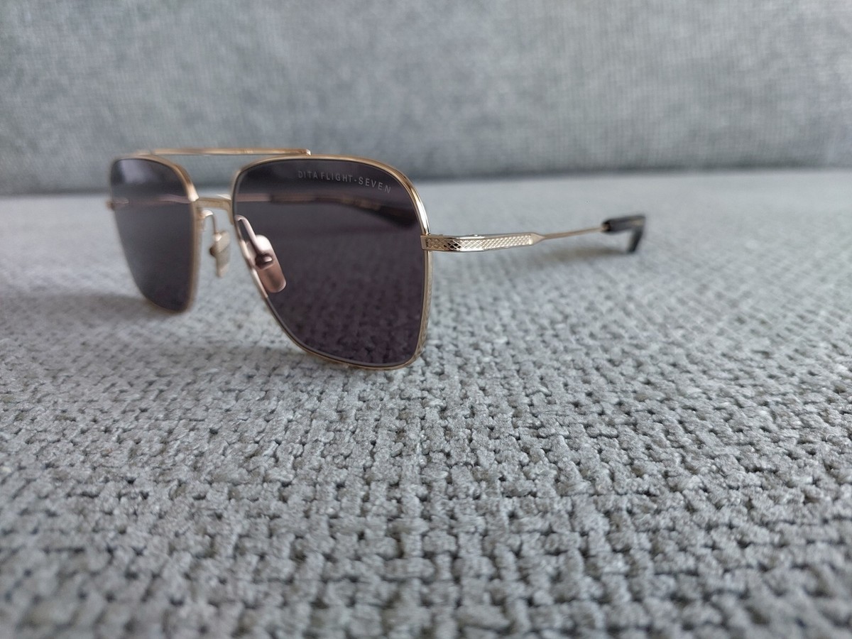 Dita FLIGHT SEVEN Sunglasses DTS111-57-02 Gold Blue Lenses 57-16