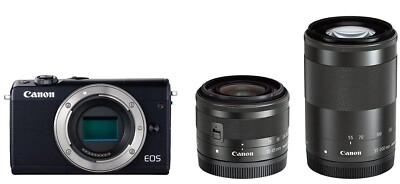 Canon Mirrorless SLR Camera EOS M100 Double Zoom Kit Black