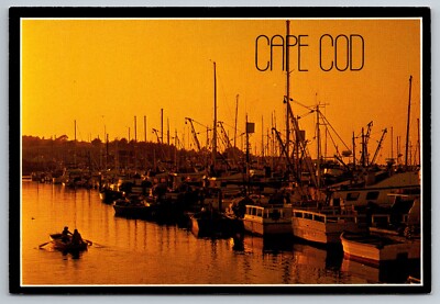 Fishing Fleet at Day's End. Cape Cod, Mass Continental Postcard