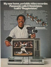 Vintage Print Ad Panasonic Omnivision - Reggie Jackson - Reggievision - 1980