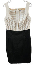 MELROSE WOMAN’s Black Ivory Gold Sleeveless Cocktail Dress Size 6