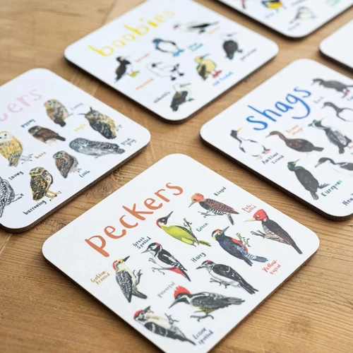 Set of 6 Bird Pun Coasters Funny Coasters for Drinks Kitchen Bar Decoration Gift - Picture 10 of 14