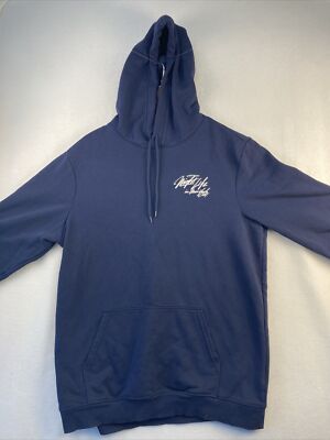 H&M Men's Sweater Sz Large Blue Hoodie Cotton Blend  Night Life In NYC  New NWOT