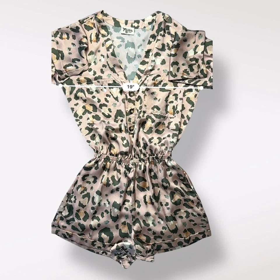 Mameluco Show Me Your Mumu Rubor Rosa Estampado Guepardo Talla S Satinado Boho Nuevo sin Etiquetas Foto 3 de 4