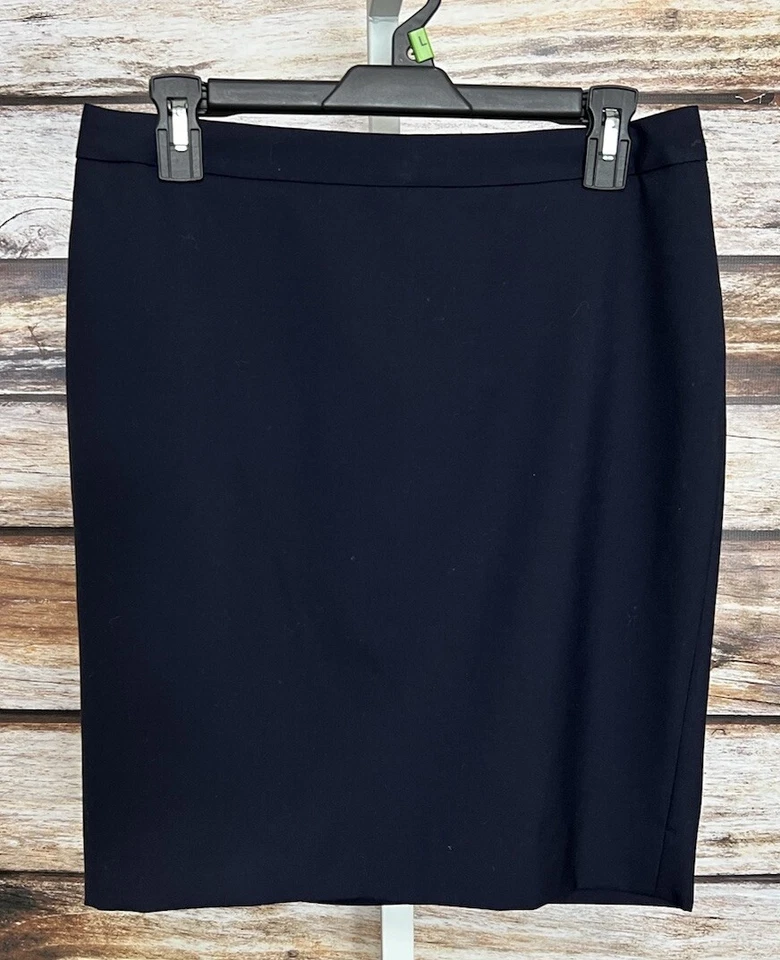 Lápiz J.Crew Nº 2 Azul Marino Nuevo Talla 6P Lana Forrado Carrera