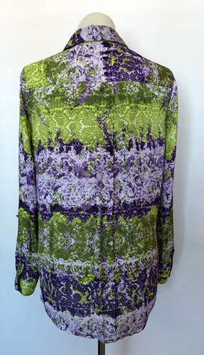 Camicia Liz Claiborne stampa serpente, taglia S, bottoni davanti, tasche frontali, manica a linguetta - Foto 2 di 5