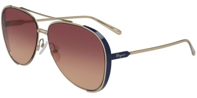NEW Salvatore Ferragamo Sunglasses SF 205 S 743 Gold/Blue 62  display picture 2