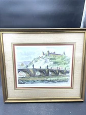 Vintage Ernst Geissendorfer Signed Etching Landscape Framed Print
