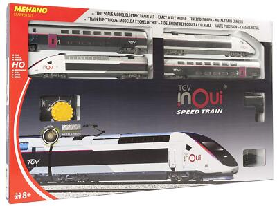 T871 Coffret de Train électrique Inoui TGV elektrisches Zugset Blanc Gris Vio...