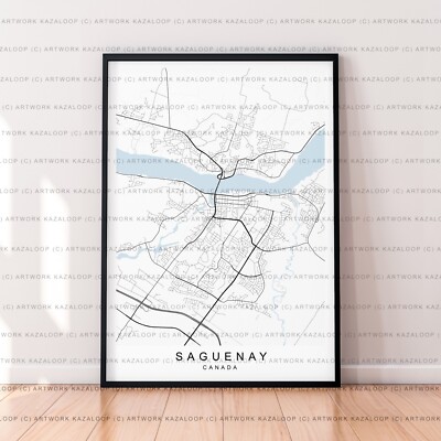 Saguenay Karte Poster Druck Saguenay Kanada ungerahmt modern Wandbild Liniendesign