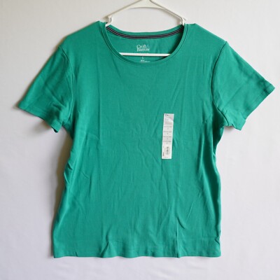 Croft & Barrow Classic Tee Premium Soft Green Short Sleeve Blouse Top NWT S M L