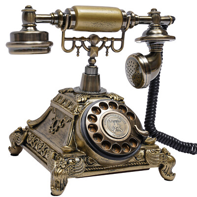Antique Rotary Dial Phone European Style Vintage Handset Old