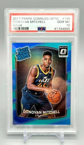 Donovan Mitchell [Aqua] #188 2017 Panini Donruss Optic card