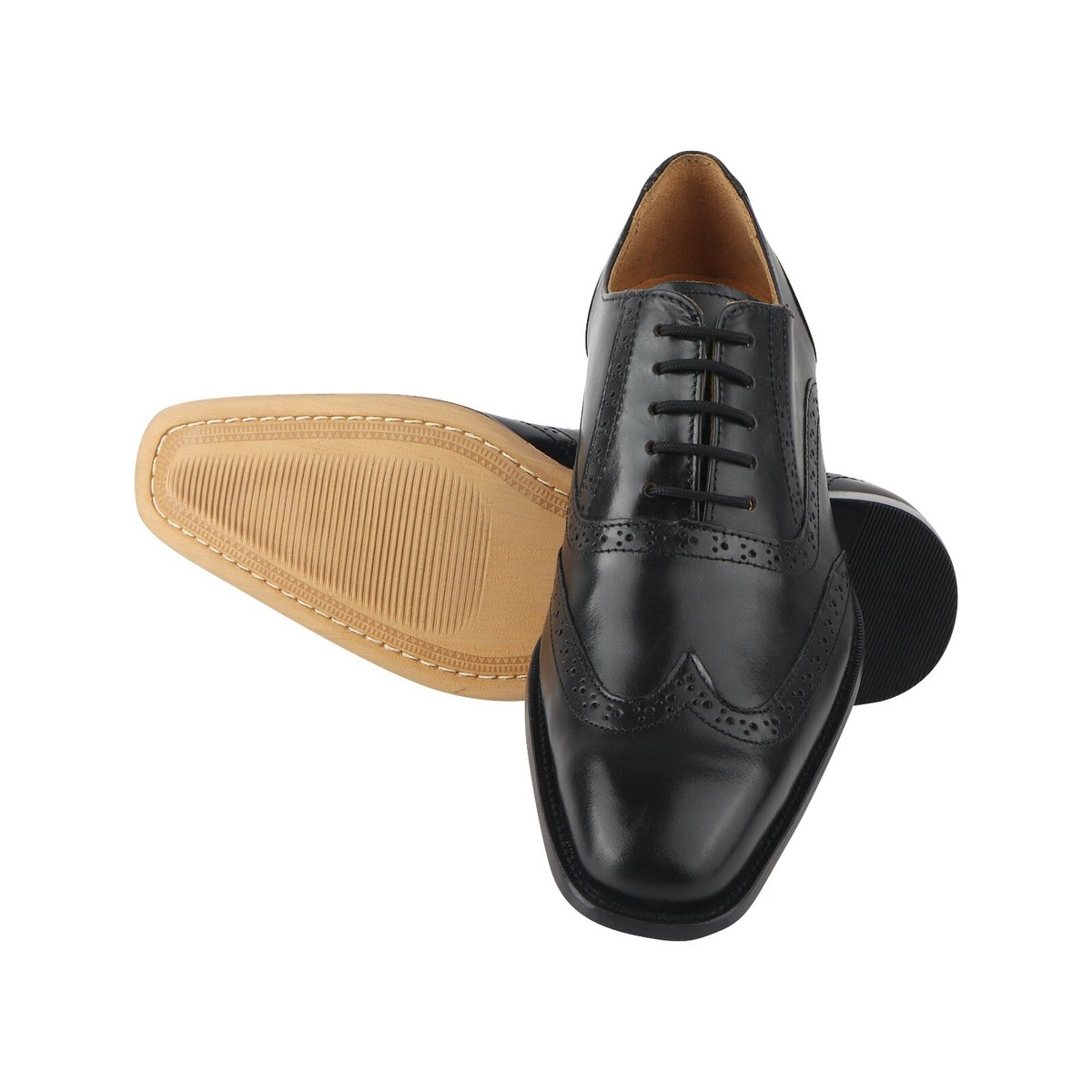 LIBERTYZENO Mens Genuine Leather Wingtip Brogue Classic  display picture 1