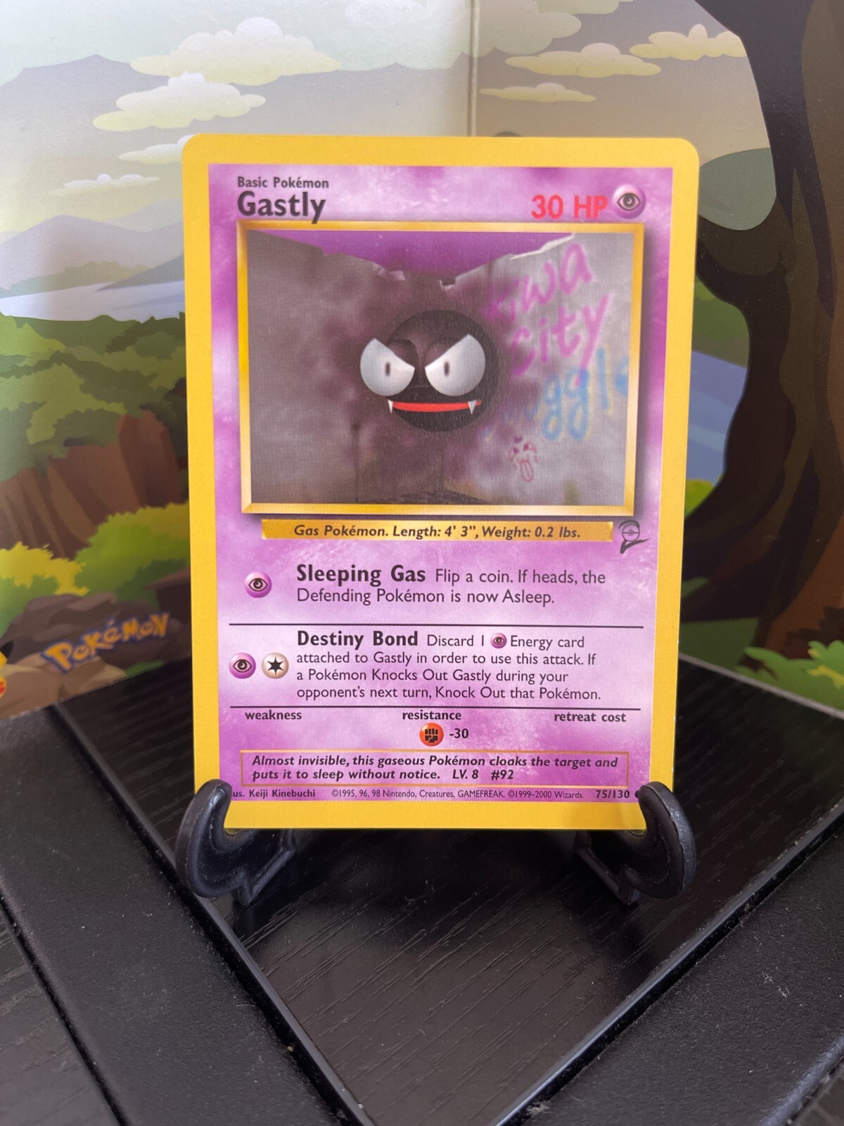 Gastly 75/130 - Base Set 2 - Common - Pokemon Card TCG - LP