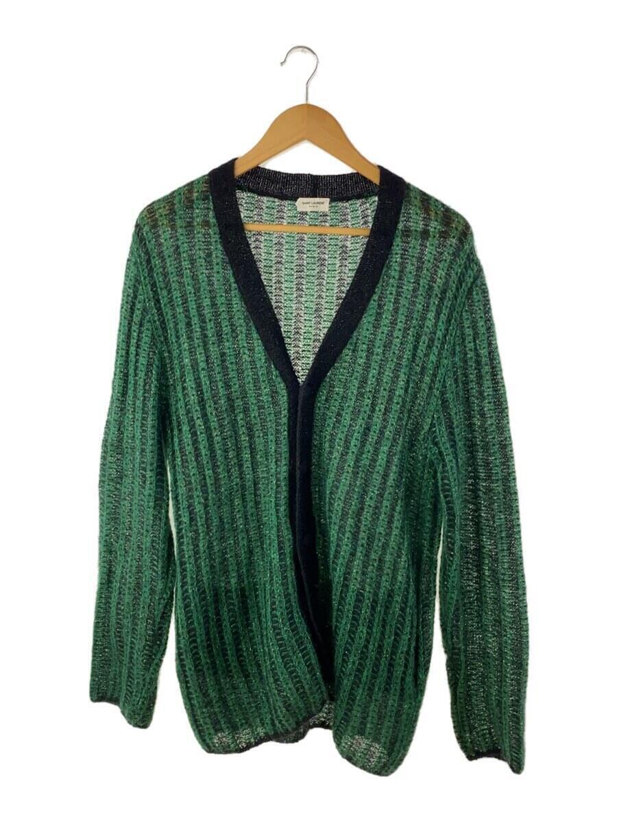 Maglione cardigan SAINT LAURENT verde mohair